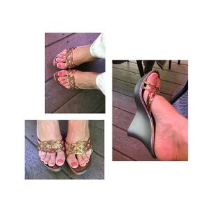 Joey O Metallic Copper Wedges